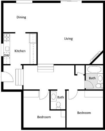 Floor Plan  2 Bedroom Floor Plan