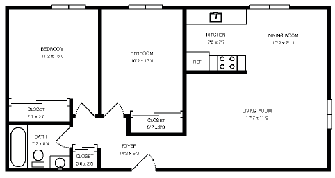 Floor Plan  a diagram of a floor plan of a house with a bedroom and a bathroom