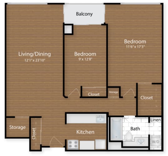 Floor Plan  Spacious Two Bedroom  at Lenox Club, Virginia, 22202