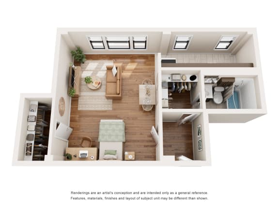 Floor Plan  Studio 1 bath at The Argonne Apartments, Washington DC