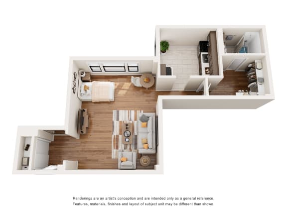 Floor Plan  Studio 1 bath A at The Argonne Apartments, Washington DC