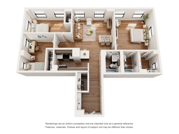 Floor Plan  3 bed 2 bath at The Argonne Apartments, Washington DC