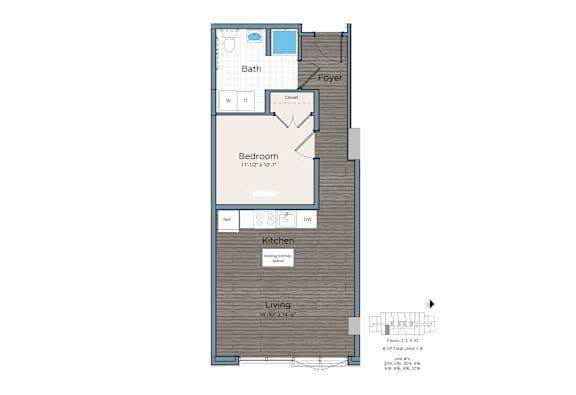 Floor Plan  one-br-resized at Lex and Leo at Waterfront Station, District of Columbia 20024