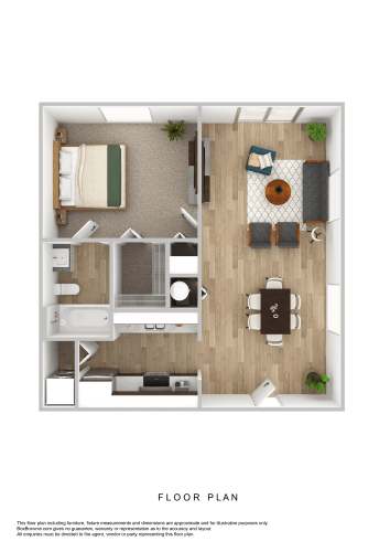 Floor Plan  a 3d rendering of a floor plan of a bedroom