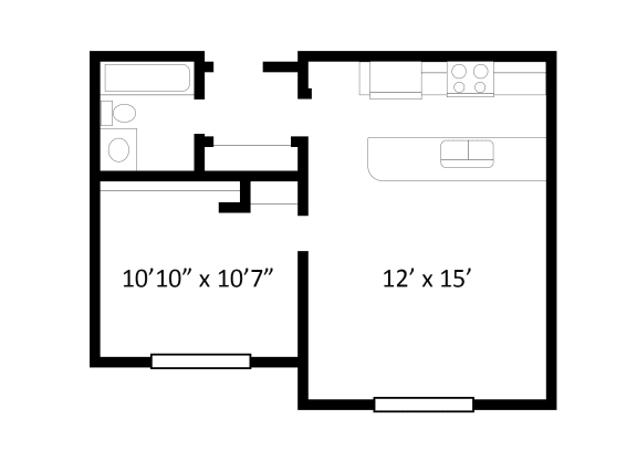 Floor Plan  1 Bedroom | 1 Bath