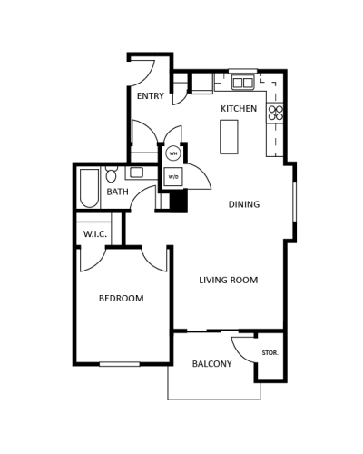 Floor Plan  a floor plan of a house with a bedroom and a living room