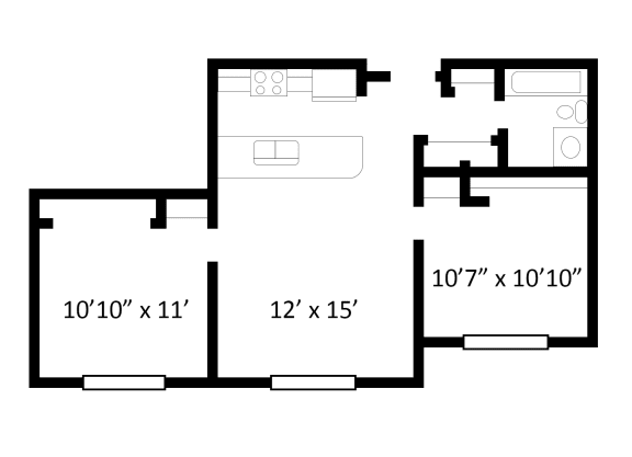 Floor Plan  2 Bedroom | 1 Bath