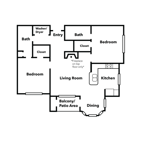 Floor Plan  2x2 B Floor Plan