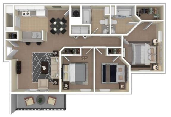 Floor Plan  3 Bedroom | 2 Bathroom