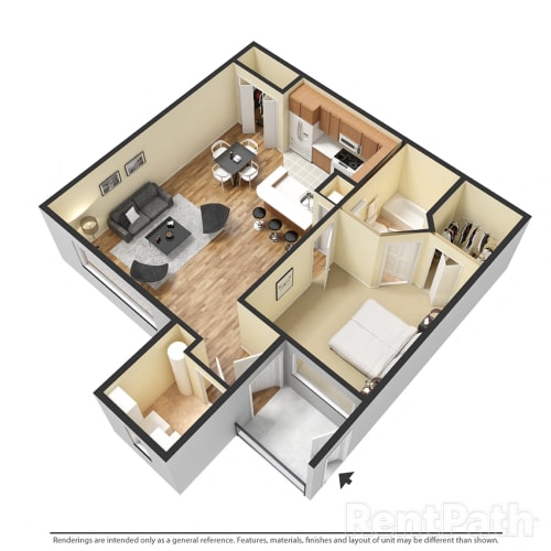 Floor Plan  3d floor plan for a small apartment