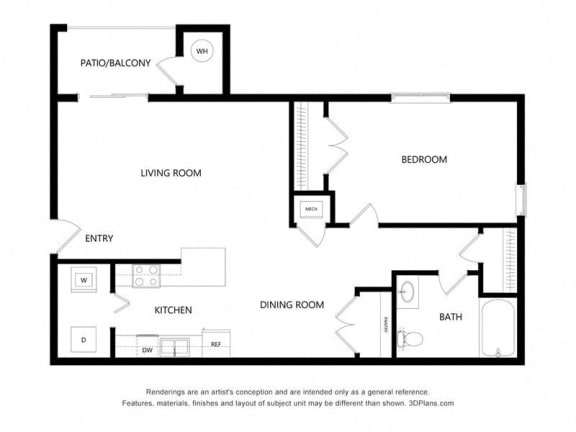 Floor Plan  1 bedroom floor plan
