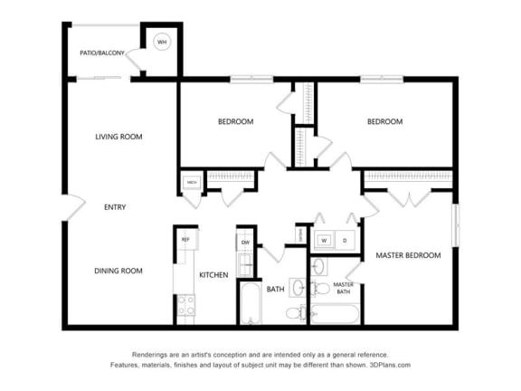 Floor Plan  3 Bed | 2 Bath