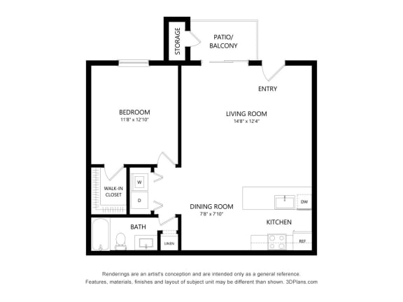 Floor Plan  1 Bedroom | 1 Bath