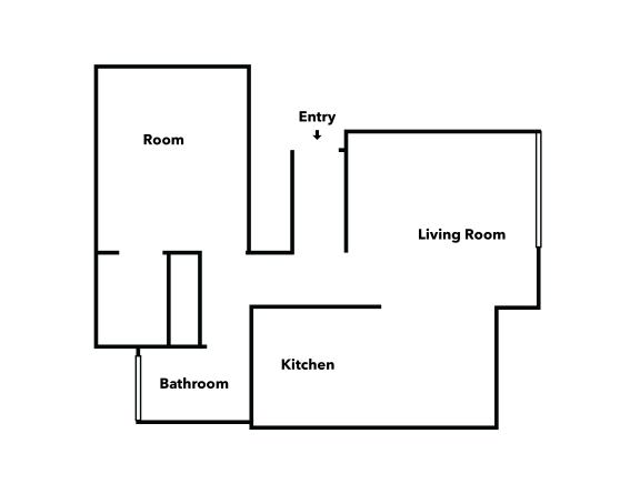 Floor Plan  1 Bed : 1 Bath