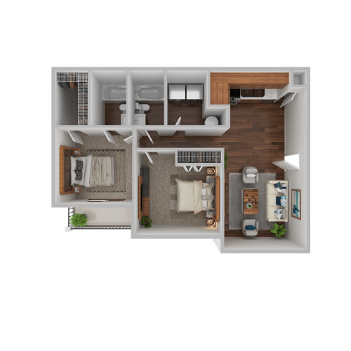 Floor Plan  a bedroom floor plan with a bathroom and a living room