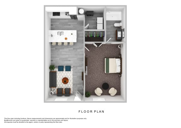 Floor Plan  floor plan of 1 bedroom floor plan with closet