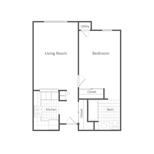 Floor Plan  1 Bedroom