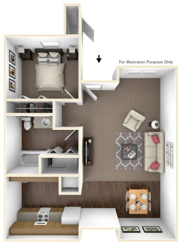 Floor Plan  1 Bedroom | 1 Bath