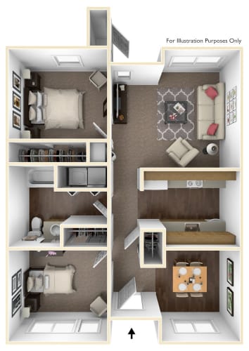 Floor Plan  2 Bedroom | 1 Bath