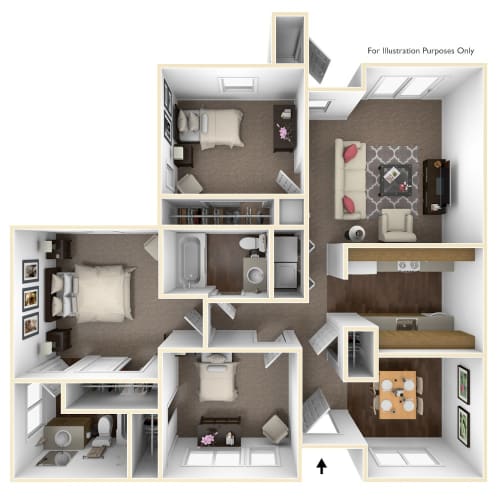 Floor Plan  3 Bedroom | 2 Bath