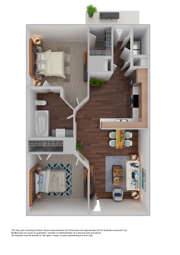 Floor Plan  a stylized floor plan with a bedroom and living room