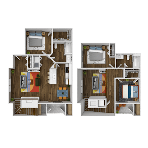 Floor Plan  3 bedroom three bathroom floorplan at Stetson Meadows Apartments, Colorado, 80922