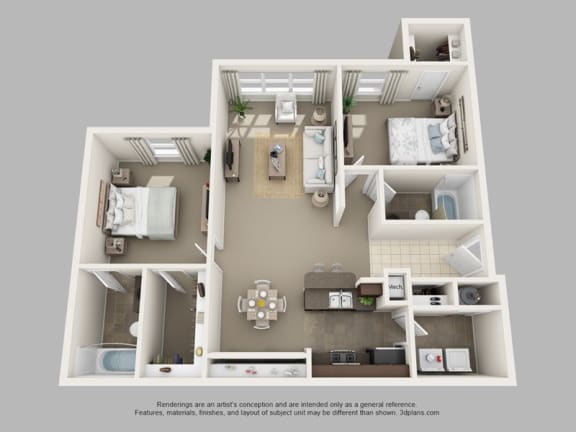 Floor Plan  2 Bed | 2 Bath