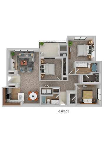 Floor Plan  A floor plan of a house with a labeled garage.