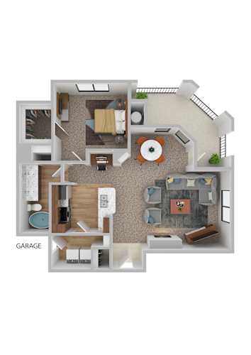 Floor Plan  A floor plan of a house with a labeled garage.
