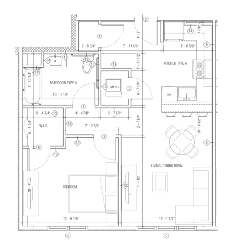 Floor Plan  1 Bedroom