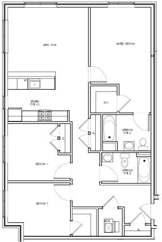 Floor Plan  3 Bedroom - Type A