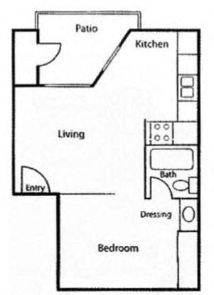 Floor Plan  Studio 1 bath at Brook Meadow Village Apartments , Austin, Texas