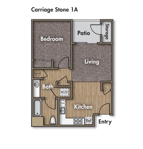 Floor Plan  1 bedroom 1 bathroom floor plan. 595 square feet