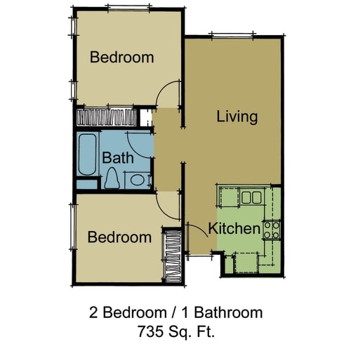 Floor Plan  Vintage Hills 2-bedroom floor plan