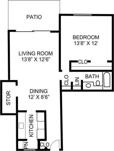 Floor Plan  One Bedroom