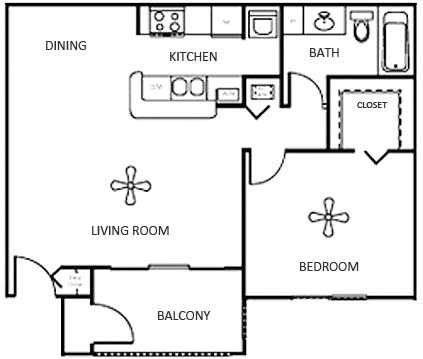 Floor Plan  One Bedroom