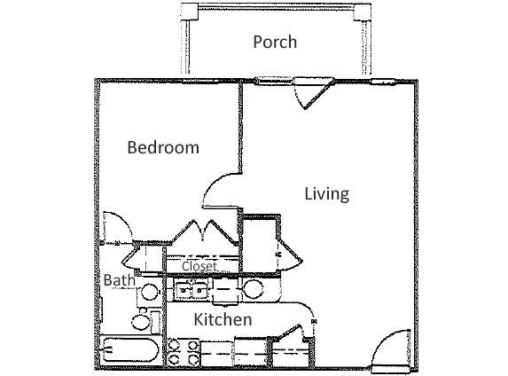 Floor Plan  1 Bed  1 Bath