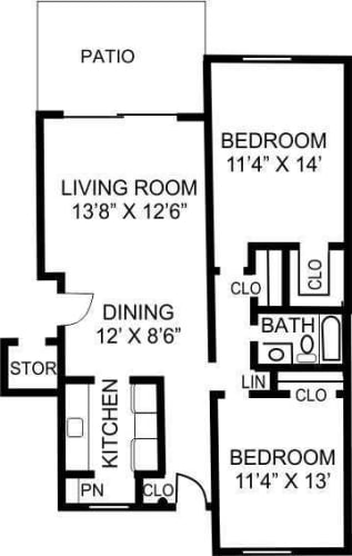 Floor Plan  2/1 floor plan A