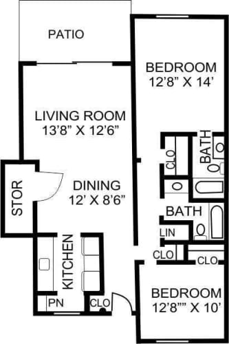 Floor Plan  2/2 floor plan C
