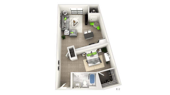 Floor Plan  Studio Floor Plan at Apex Apartments, Virginia, 22206