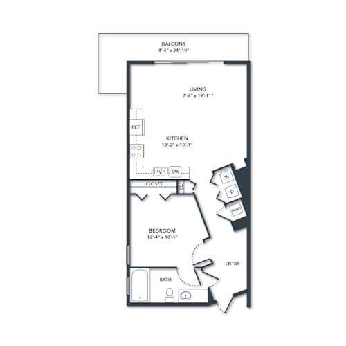 Floor Plan  a floor plan of a house with a bedroom and a living room
