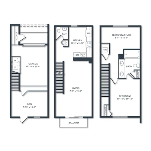 Floor Plan  three different floor plans of a house with different bedrooms