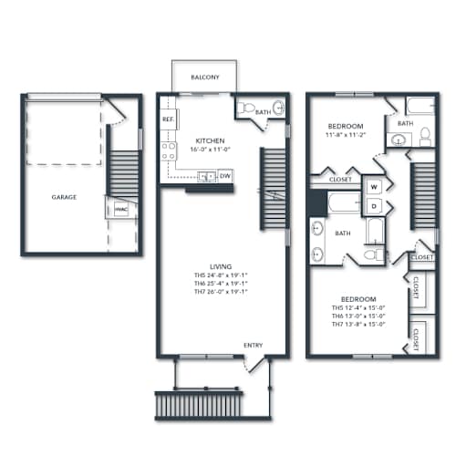 Floor Plan  three different floor plans of a house with different bedrooms