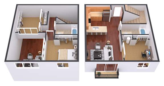 Floor Plan  1 Bedroom Floor Plan at Urban Crossing Apartments, Fargo, ND, 58103