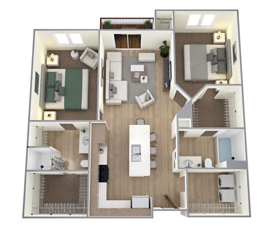 Floor Plan  2 Bed 2 Bath Floor Plan at Bella Rose Apartments, Hudson, WI