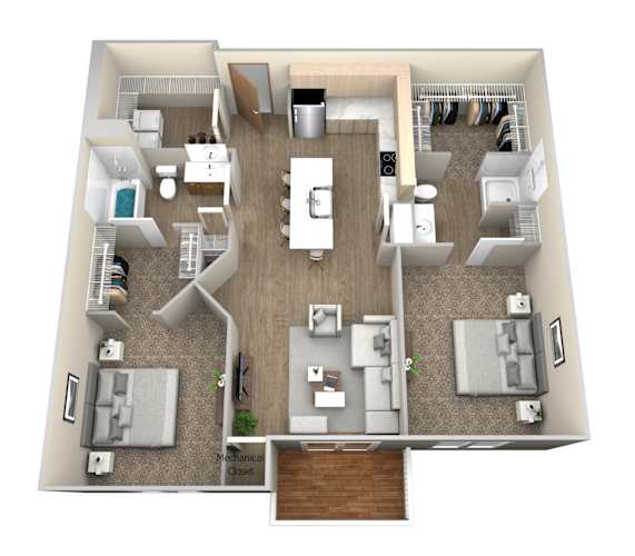 Floor Plan  our apartments have a spacious floor plan with plenty of room to move around at Pinehurst Apartments, Baxter