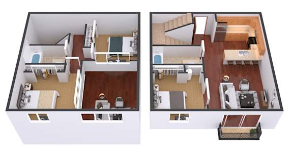 Floor Plan  3 Bedroom 2 Bath Floor Plan at Urban Crossing Apartments, Fargo, North Dakota