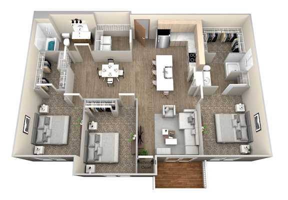 Floor Plan  our apartments offer a spacious floor plan with plenty of room to move around at Pinehurst Apartments, Baxter, MN 56425