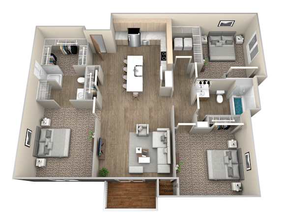 Floor Plan  our apartments have a spacious floor plan with plenty of room to move around at Pinehurst Apartments, Minnesota