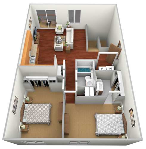 Floor Plan  2 Bed 2 Bath Floor Plan at Jacobs Square Apartments, St. Cloud